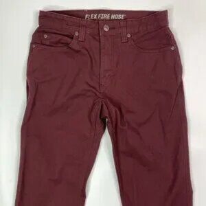 Duluth Trading Firehouse Flex Burgundy Red Slim Fit Jeans 30x32